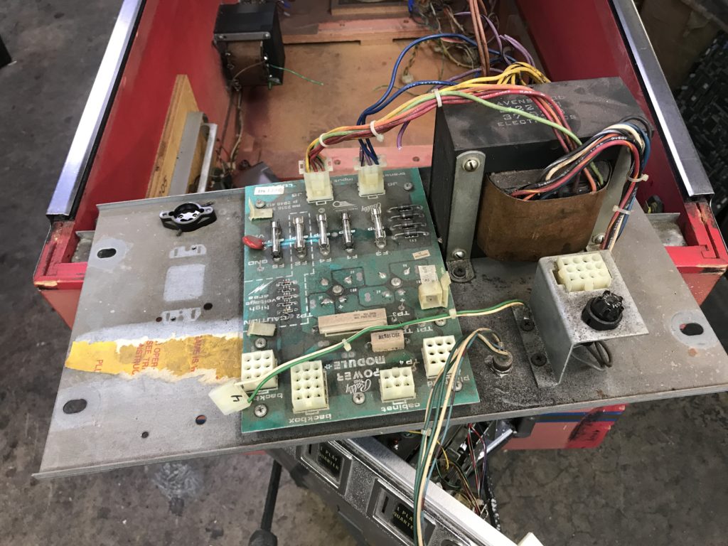 The incorrect transformer and rectifier board pulled out the Bally Gold Ball