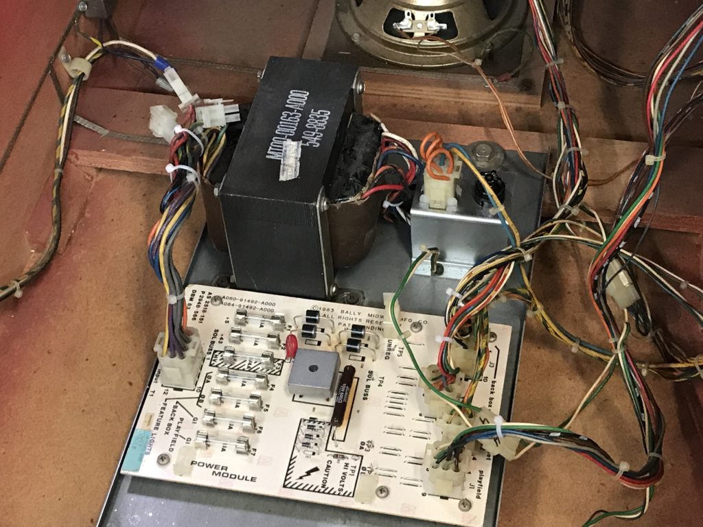 Bally Gold Ball pinball machine transformer and rectifier panel