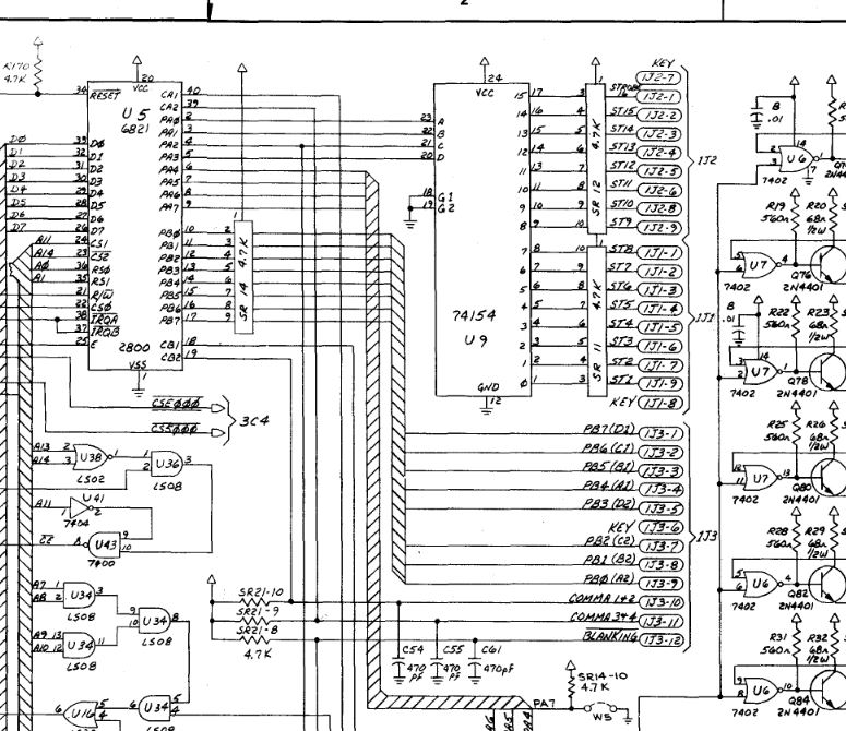 Williams System 9 display circuit schematic