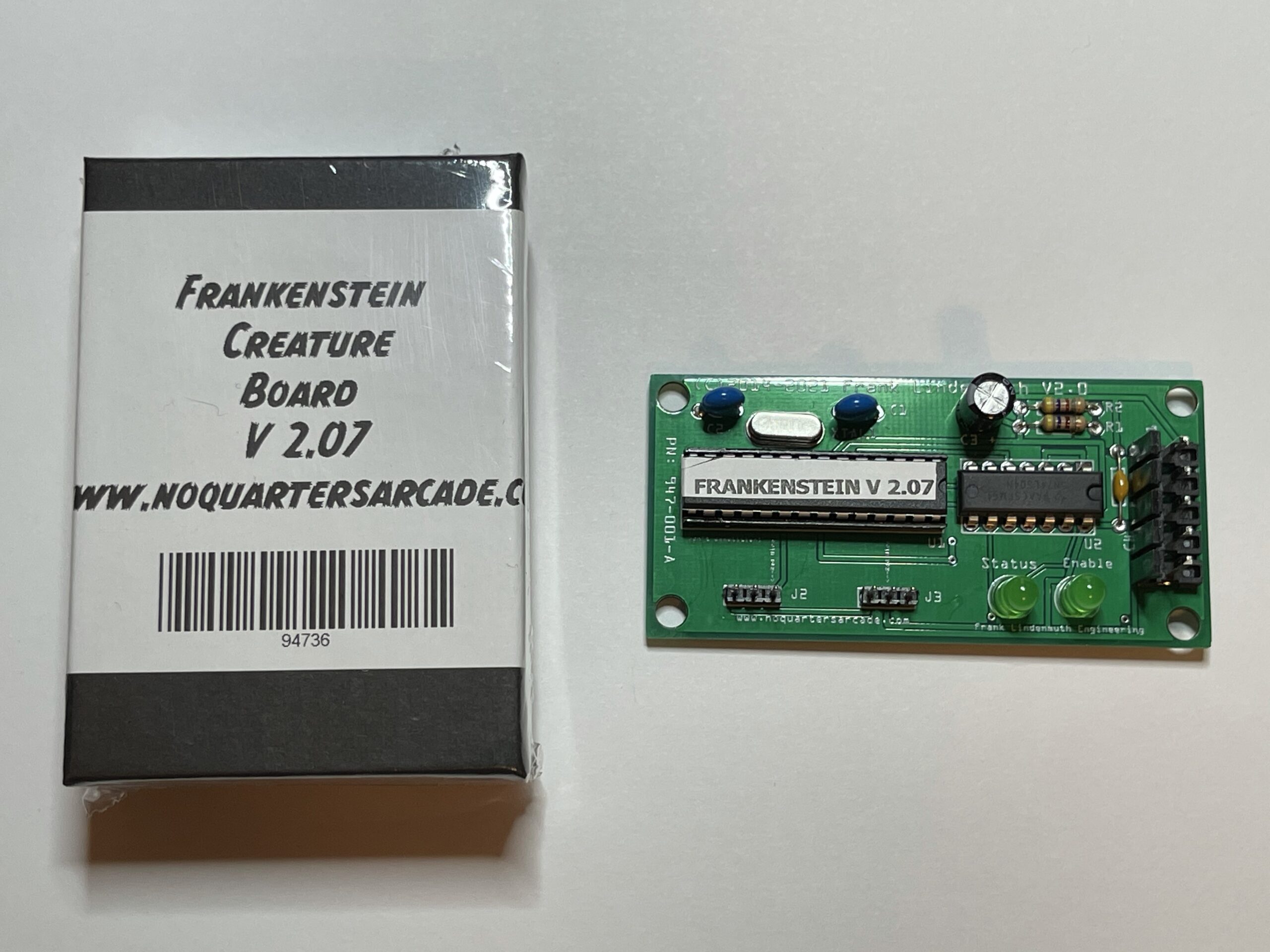 Boxed and unboxed Frankenstein Creature head controller board